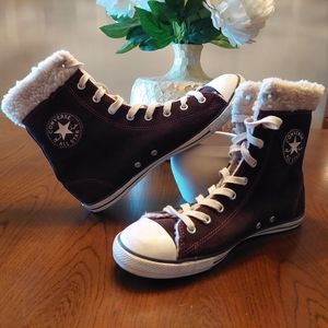 Converse Sneakers Fleece Lined High Tops  Suede NEW